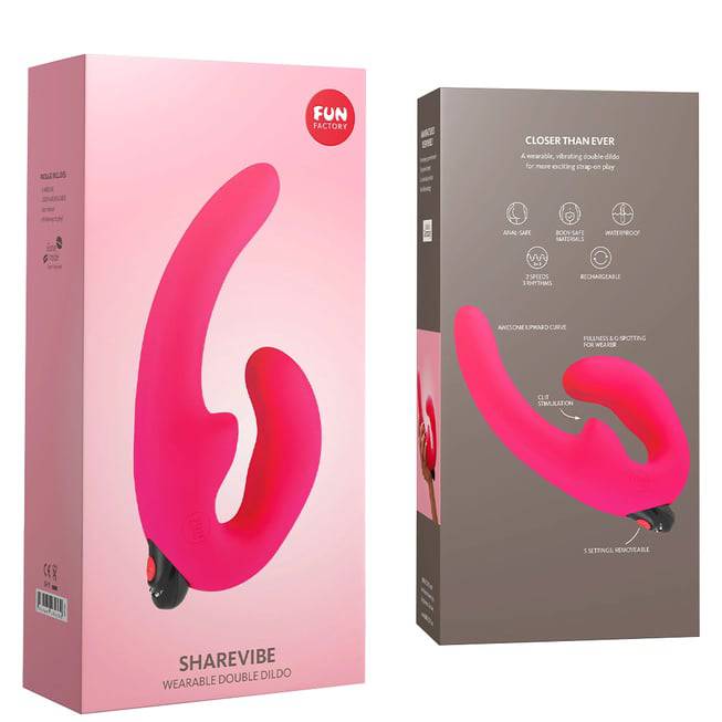 Fun Factory ShareVibe strapon hồng silicone rung chia sẻ