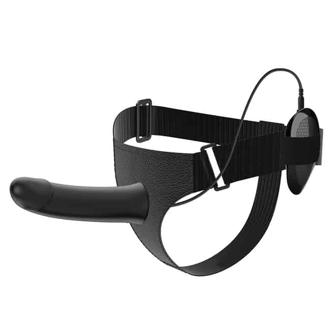 Strapon Rỗng Rung Pretty Love Vito Đen 4.1cm Dài 17.3cm