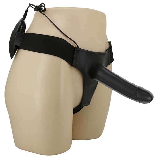 Strapon Rỗng Rung Pretty Love Vito Đen 4.1cm Dài 17.3cm
