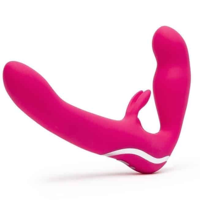 Strapless Strap-on Happy Rabbit Rung Hồng Siêu Mạnh