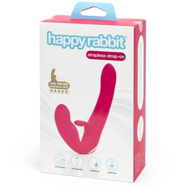 Strapless Strap-on Happy Rabbit Rung Hồng Siêu Mạnh