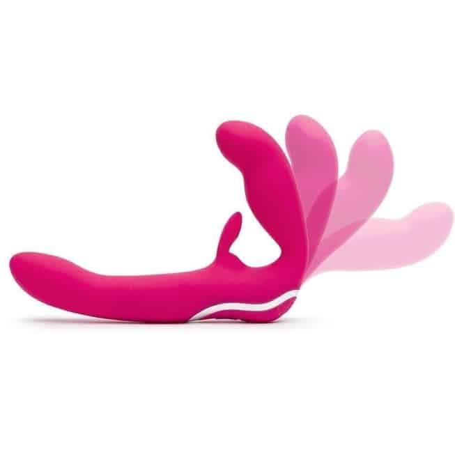 Strapless Strap-on Happy Rabbit Rung Hồng Siêu Mạnh
