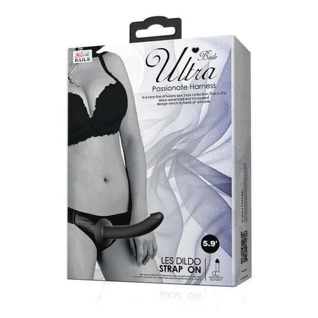 Baile Ultra Harness - Strapon Siêu Mềm Đen 15cm Nữ Thống Trị