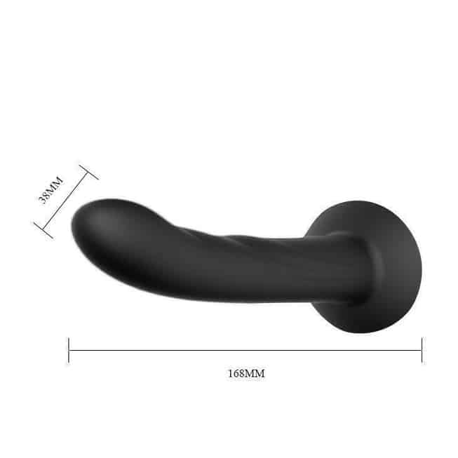 Baile Ultra Karin Strapon Silicone Đen 16.8cm