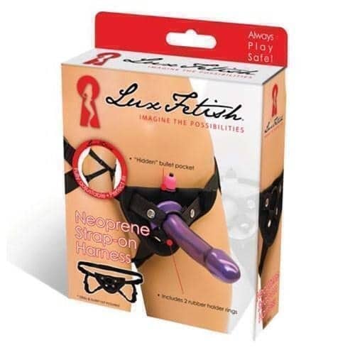 Lux Fetish Quần Strap-on Neoprene Đen Thoải Mái 