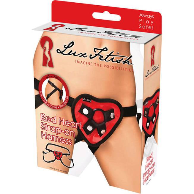 Lux Fetish Strap-On Harness Đỏ Điều Chỉnh Thoải Mái Quyến Rũ