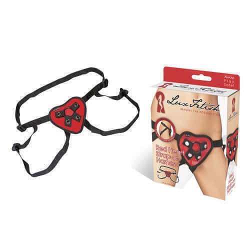 Lux Fetish Strap-On Harness Đỏ Điều Chỉnh Thoải Mái Quyến Rũ