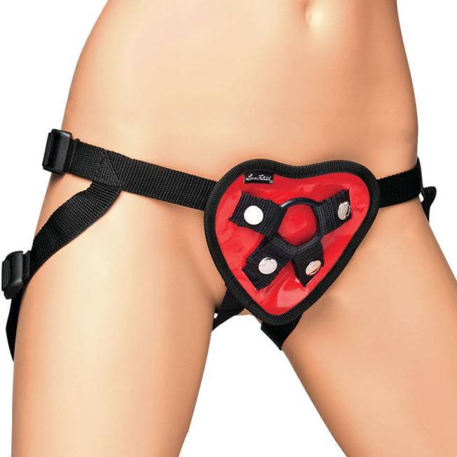 Lux Fetish Strap-On Harness Đỏ Điều Chỉnh Thoải Mái Quyến Rũ