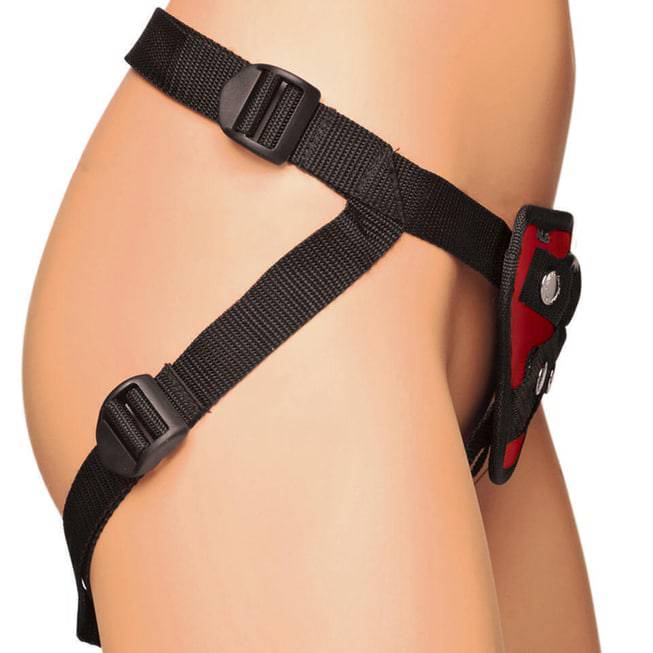 Lux Fetish Strap-On Harness Đỏ Điều Chỉnh Thoải Mái Quyến Rũ