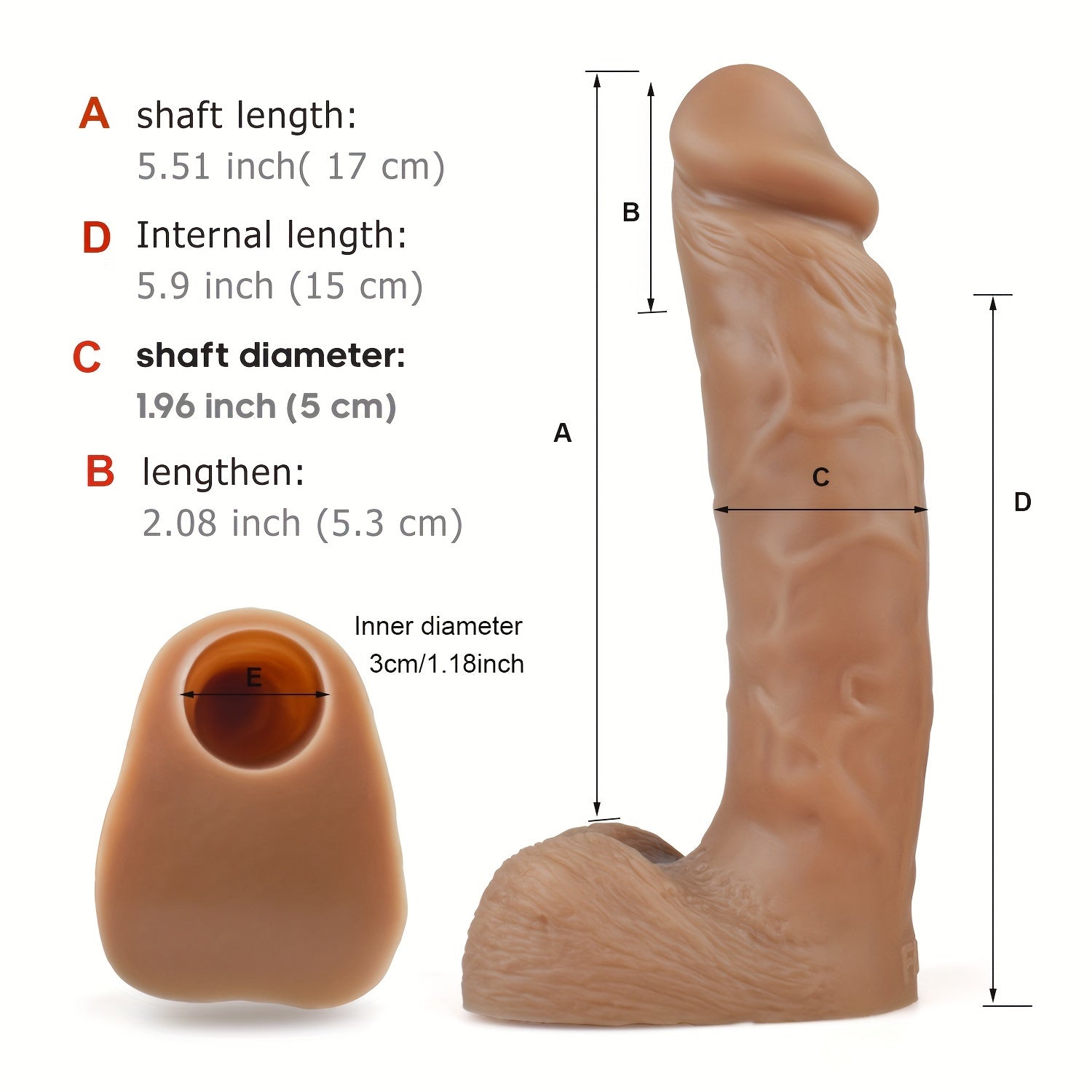 S105T sheath silicone quần dildo rỗng thực tế to