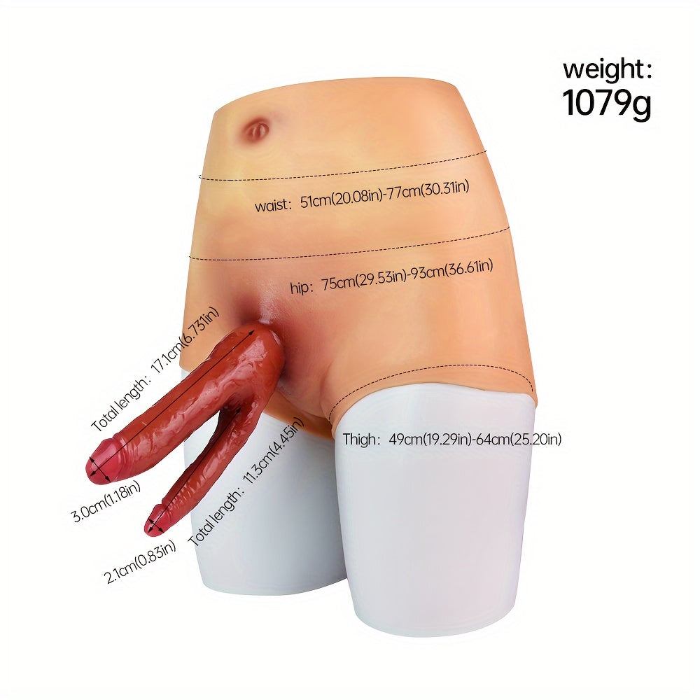 FLT75 Strap On Đầu Đôi Da Thật Đeo Hông