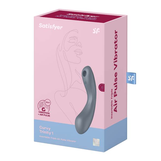 Satisfyer Curvy Trinity Xám Hút G Rung Mạnh