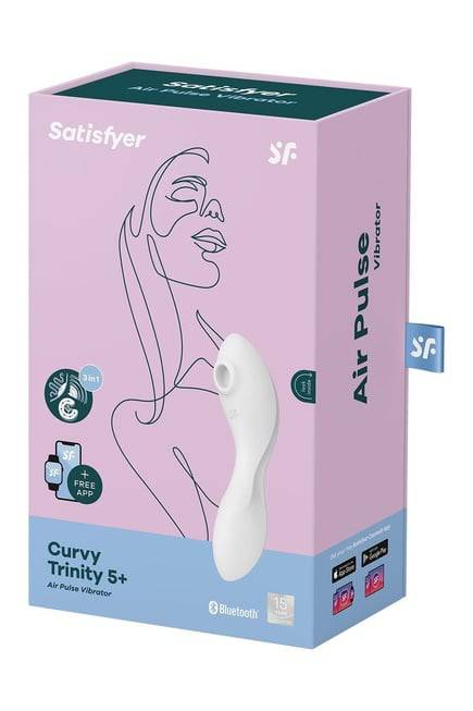 Satisfyer Curvy Trinity G-Spot Vacuum App Trắng