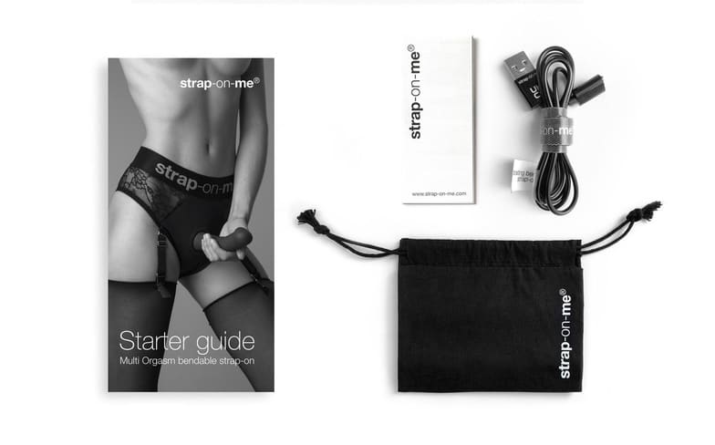 Strapon Strap-on-me Multi Orgasm S Đen Vibra Hút