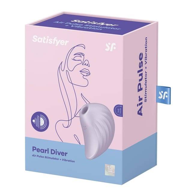 Satisfyer Pearl Diver Tím Hút Rung Âm Hạch 9.8cm Mạnh Mẽ