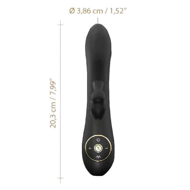Dorcel Divine Rabbit Hút Clit Đen 20cm Orgasm Kép Đỉnh
