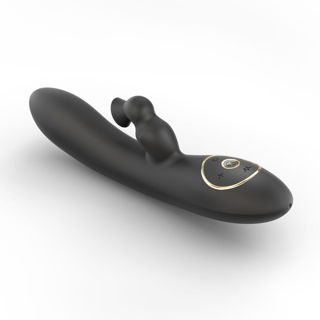 Dorcel Divine Rabbit Hút Clit Đen 20cm Orgasm Kép Đỉnh