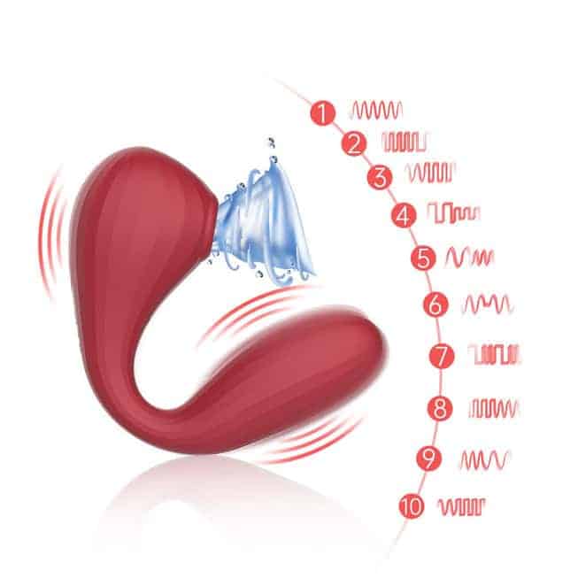 Dildo đôi Magic Motion Bobi đỏ 20.5cm hút chân không app