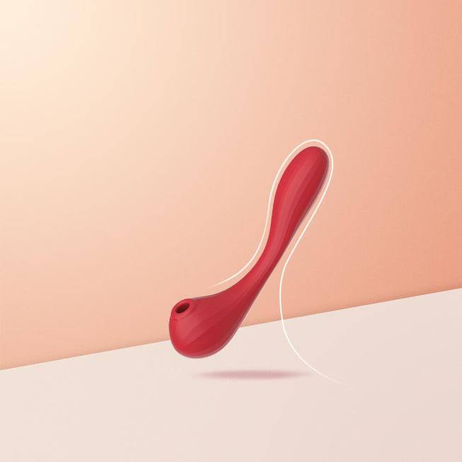 Dildo đôi Magic Motion Bobi đỏ 20.5cm hút chân không app