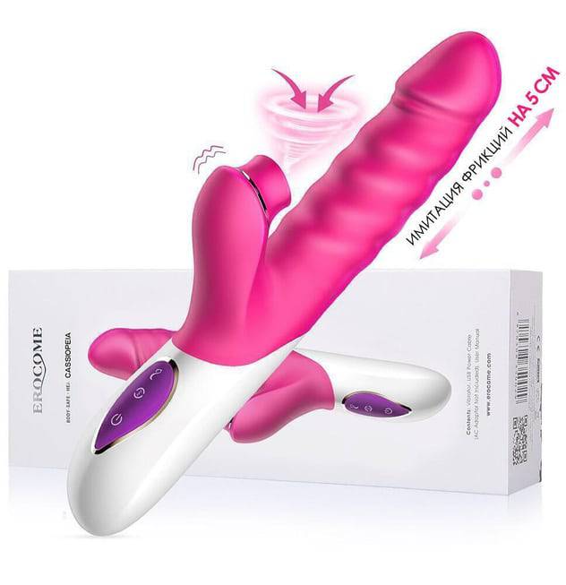 Vibrator thỏ Erocome Cassiopeia hồng kích thích cực sướng