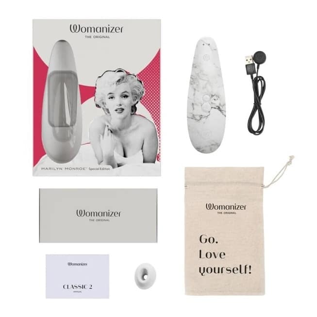 Máy hút Womanizer Marilyn Monroe trắng silicone đặc biệt