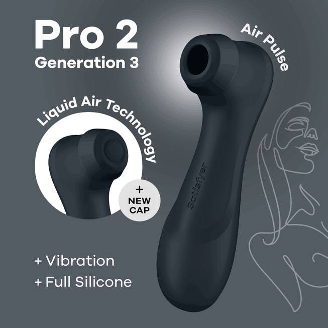 Satisfyer Pro 2 Air Vacuum Clit Rung 1.5cm Đen Siêu Mạnh