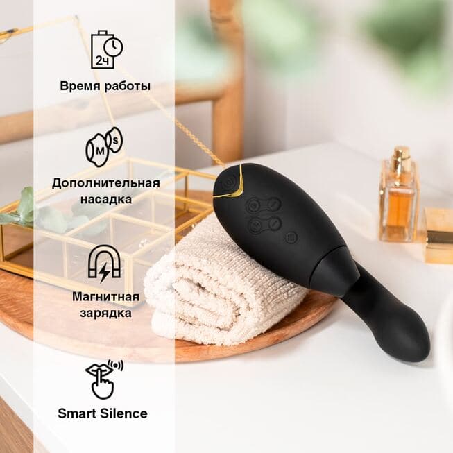 Duo 2 Womanizer Hút Kítô Rung Đen Khoái Lạc Đôi