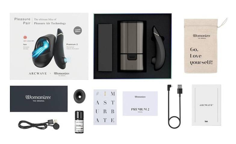 Womanizer Premium 2 + Arcwave Ion Set Đôi Đỉnh Cao Khoái Lạc