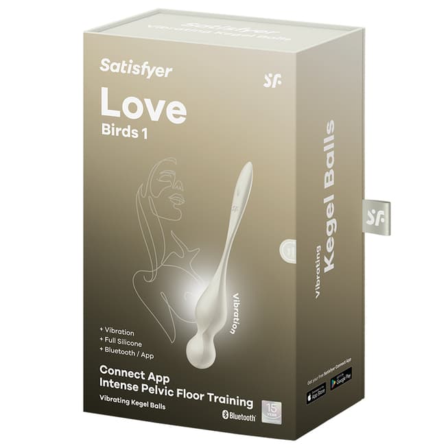 Bi rung Satisfyer Love Birds trắng app đôi 9cm tập Kegel