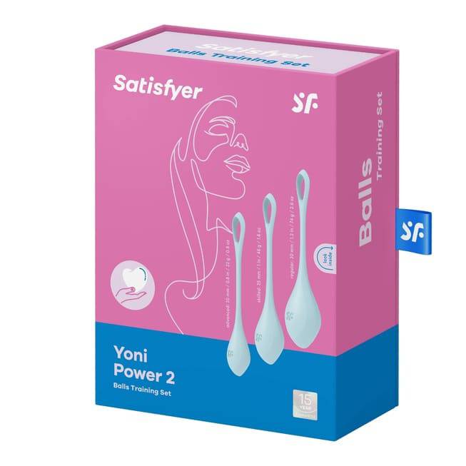 Satisfyer Yoni Power 2 xanh bộ 3 bi âm đạo 2.5-3cm tập luyện