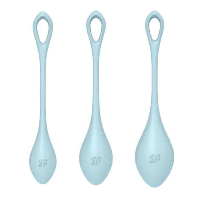 Satisfyer Yoni Power 2 xanh bộ 3 bi âm đạo 2.5-3cm tập luyện