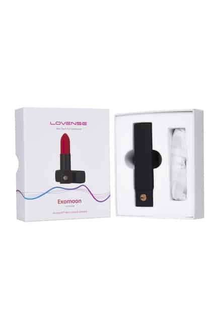 Lovense Exomoon Lipstick Vibrator Đen Siêu Mạnh App Điều Khiển