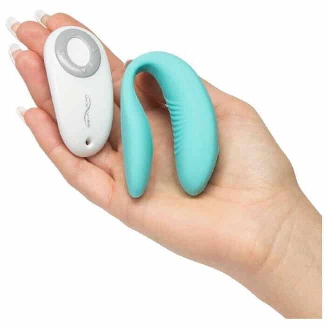We-Vibe Sync app remote xanh ngọc đôi lứa rung mạnh