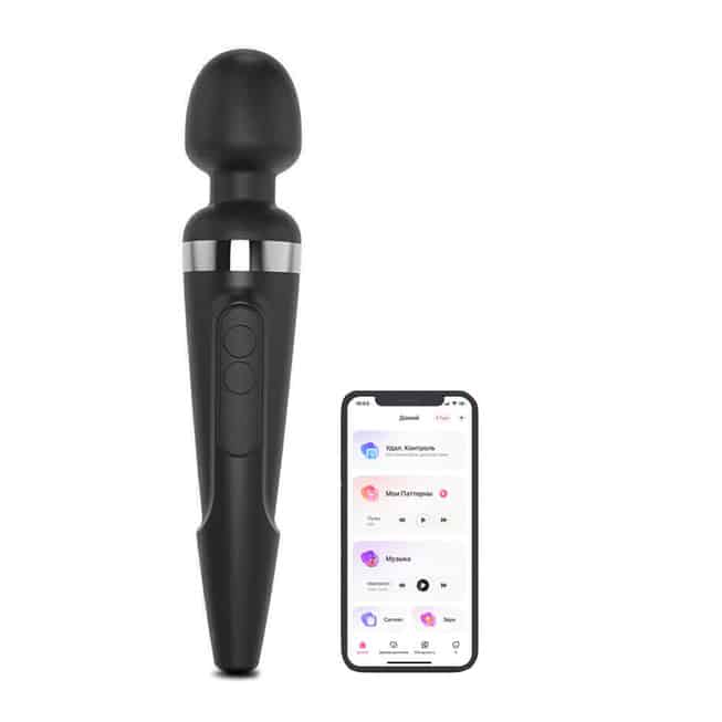 Lovense Domi Mini Wand Rung Đen App Điều Khiển Siêu Mạnh