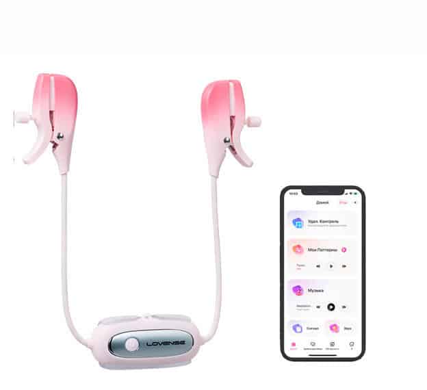 Vibro Kẹp Vú Lovense Gemini Hồng Siêu Sướng