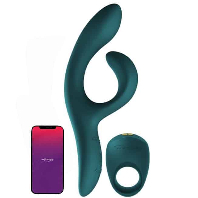 Bộ We-Vibe Nova 2 + Pivot xanh app couple date night