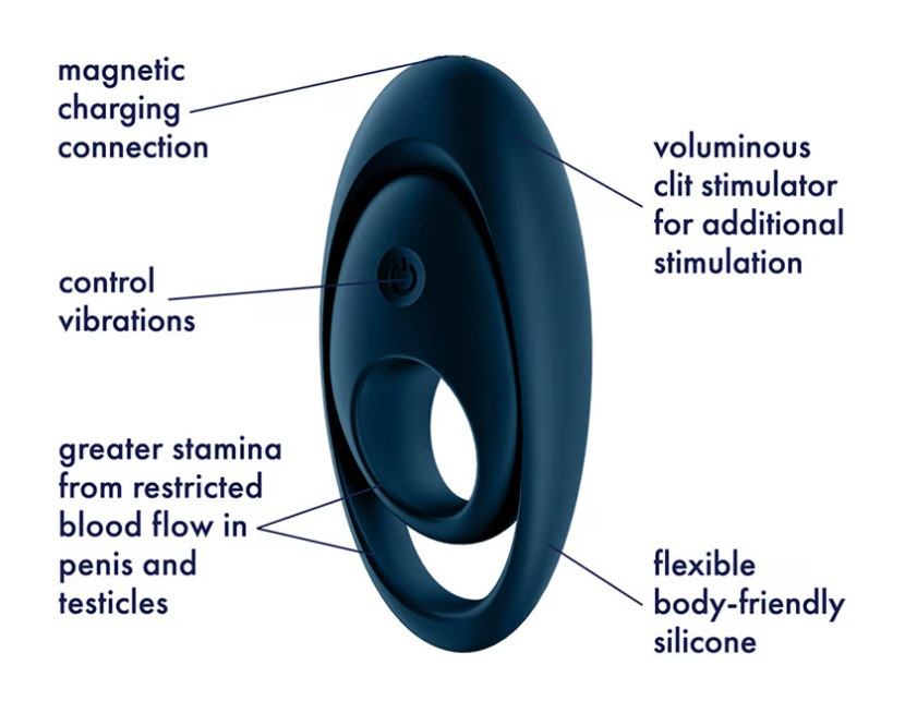 Satisfyer Vòng Rung Đôi Đen Siêu Cực khoái