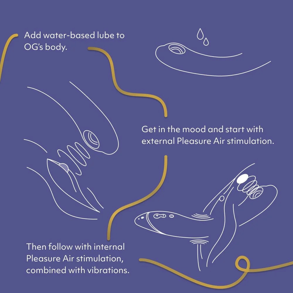 Womanizer OG Pleasure Air hút G-spot tím rung 17.6cm