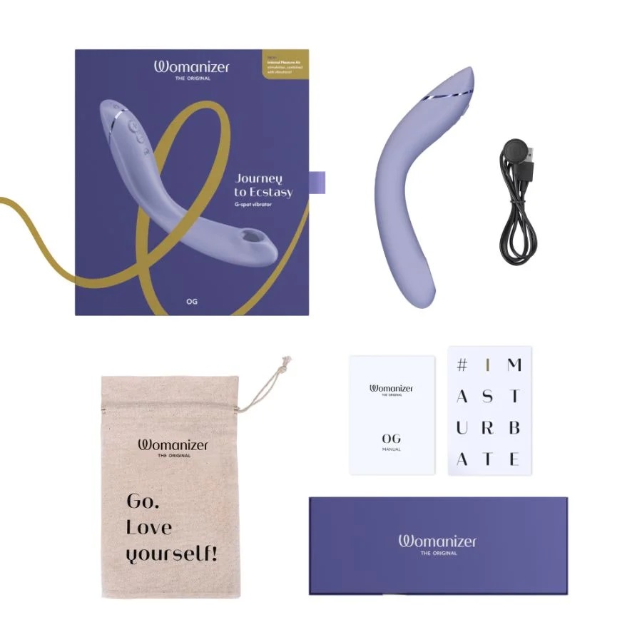 Womanizer OG Pleasure Air hút G-spot tím rung 17.6cm