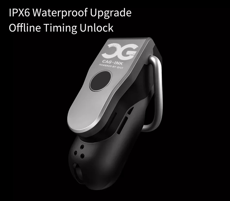 QIUI Chastity Lock App Đen Rung 10cm Kiểm Soát