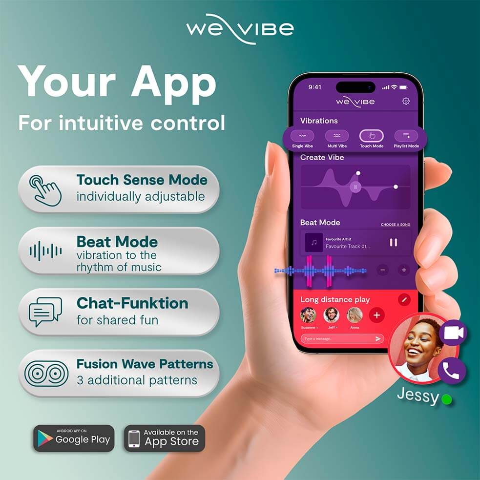 We-Vibe Chorus Pro tím app rung sóng đôi sâu 8cm