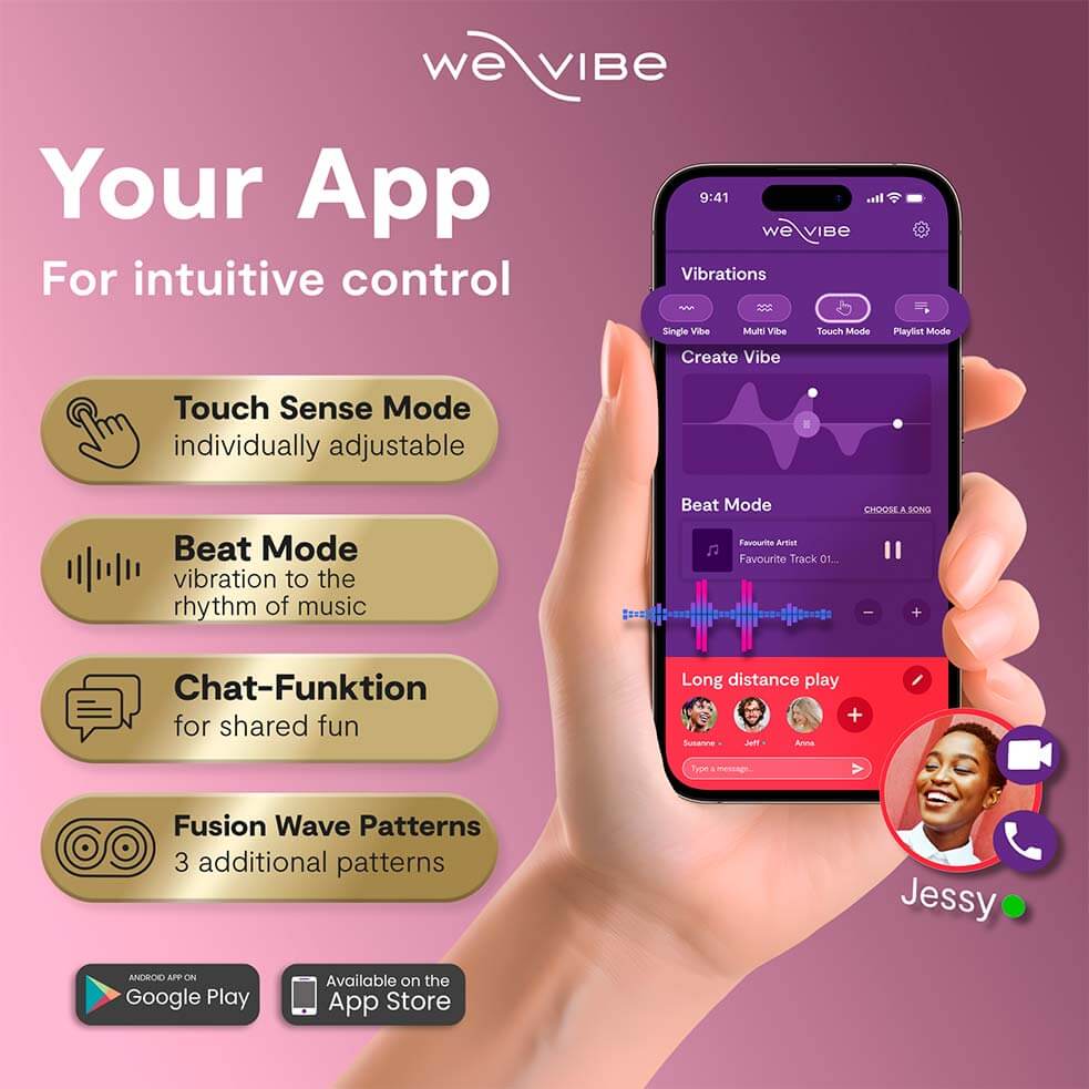 We-Vibe Chorus nhung đen sâu mạnh cặp đôi rung