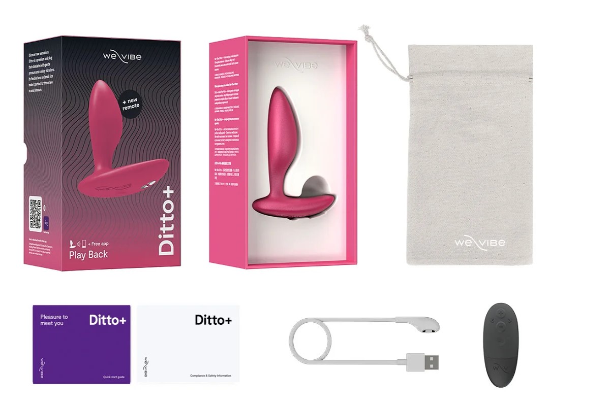 We-Vibe Ditto+ Plug Hồng Remote Hậu Môn Thầm Lặng