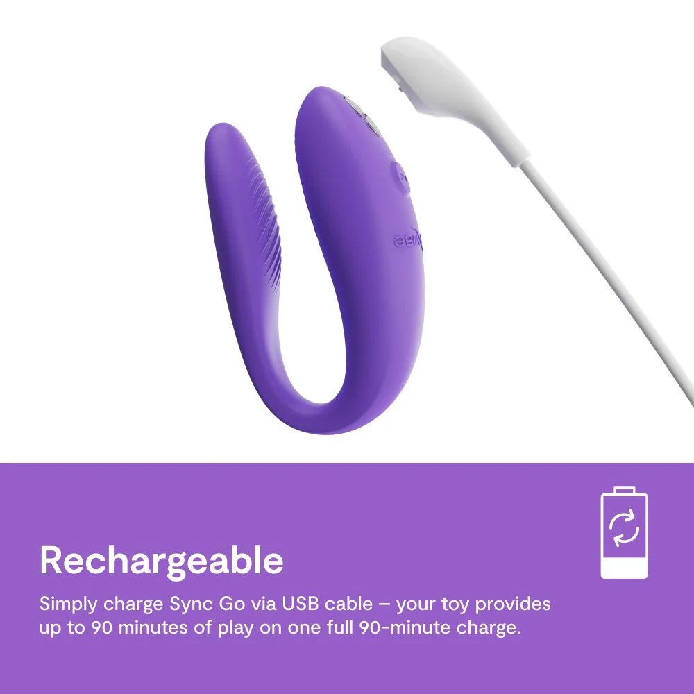 We-Vibe Sync Go tím 7.8cm cặp đôi rung thăng hoa chung