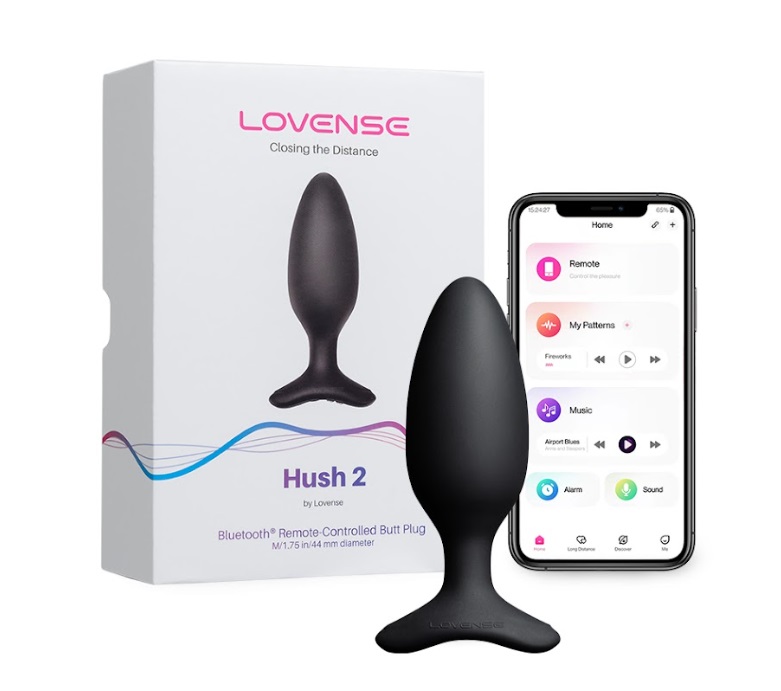Lovense Hush 2 hậu môn plug đen app điều khiển
