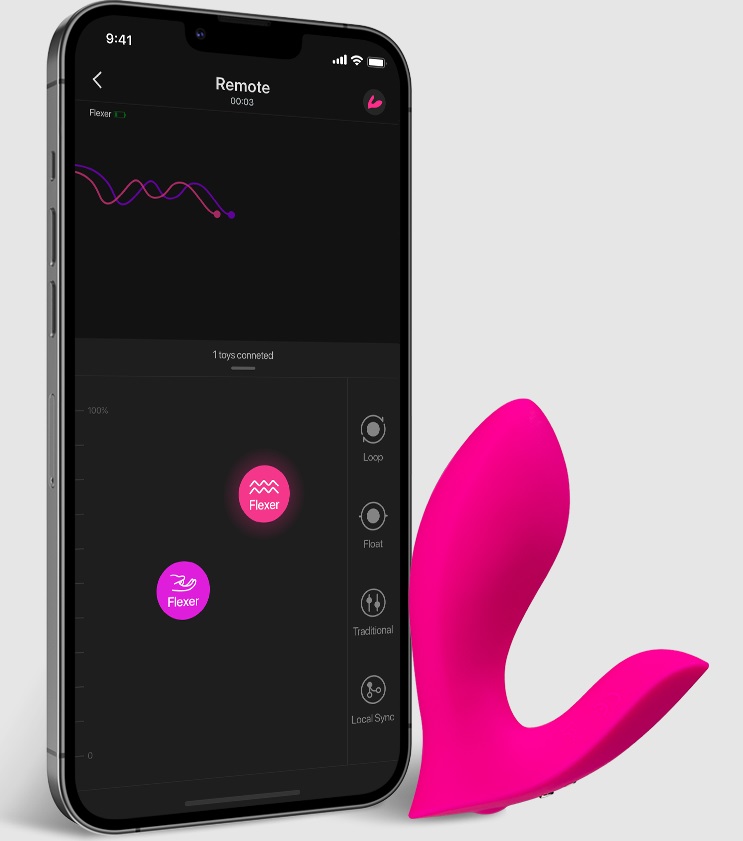 Lovense Flexer quần lót G-spot clit app 3 motor
