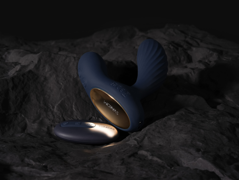 SVAKOM Vick Neo 2 Prostate Xoay Nóng 10cm Xanh