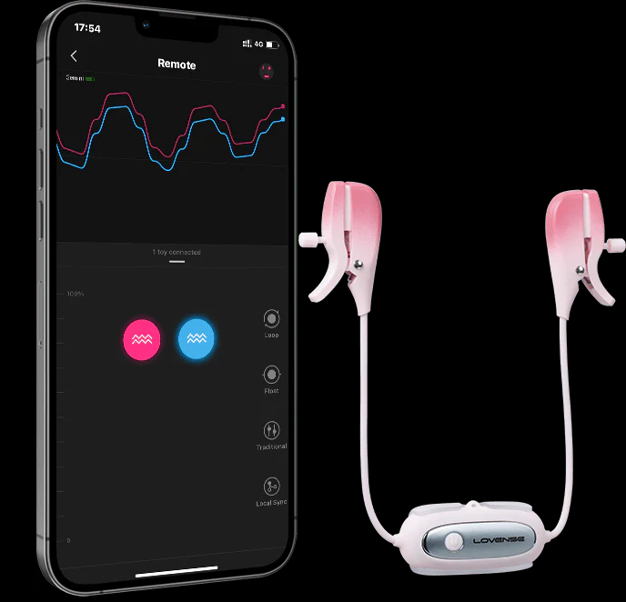 Lovense Gemini Kẹp Vú Rung App Điều Chỉnh