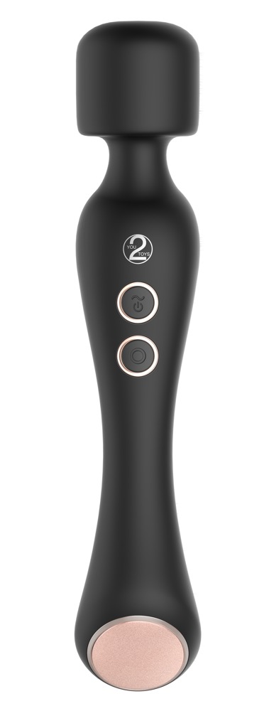 Cupa Wand Rung Sưởi Đen 22.6cm Silicone Đa Điểm Thoải Mái