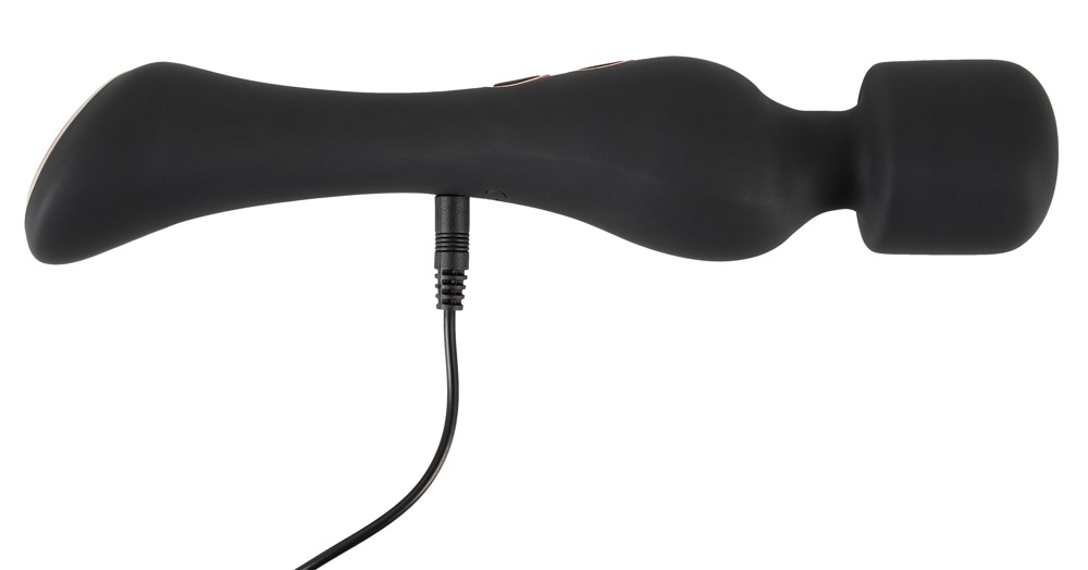 Cupa Wand Rung Sưởi Đen 22.6cm Silicone Đa Điểm Thoải Mái